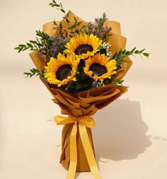 Mesmerising Sunflowers Beautifully Tied Bouquet